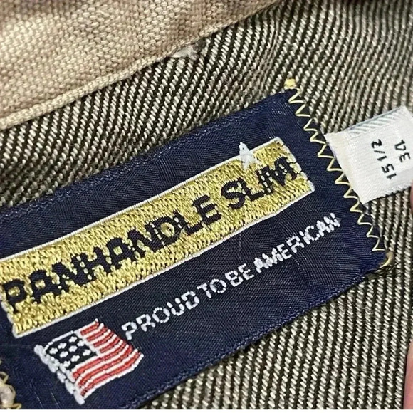 Panhandle Slim Men’s Western Brown Tan Long sleeve Button‎ Down 15.5 34 - Picture 6 of 8